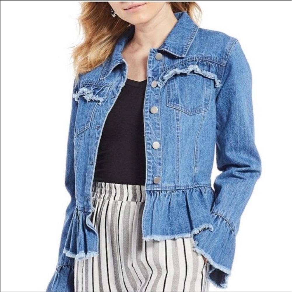 Sugar Lips Ruffle Denim Jacket